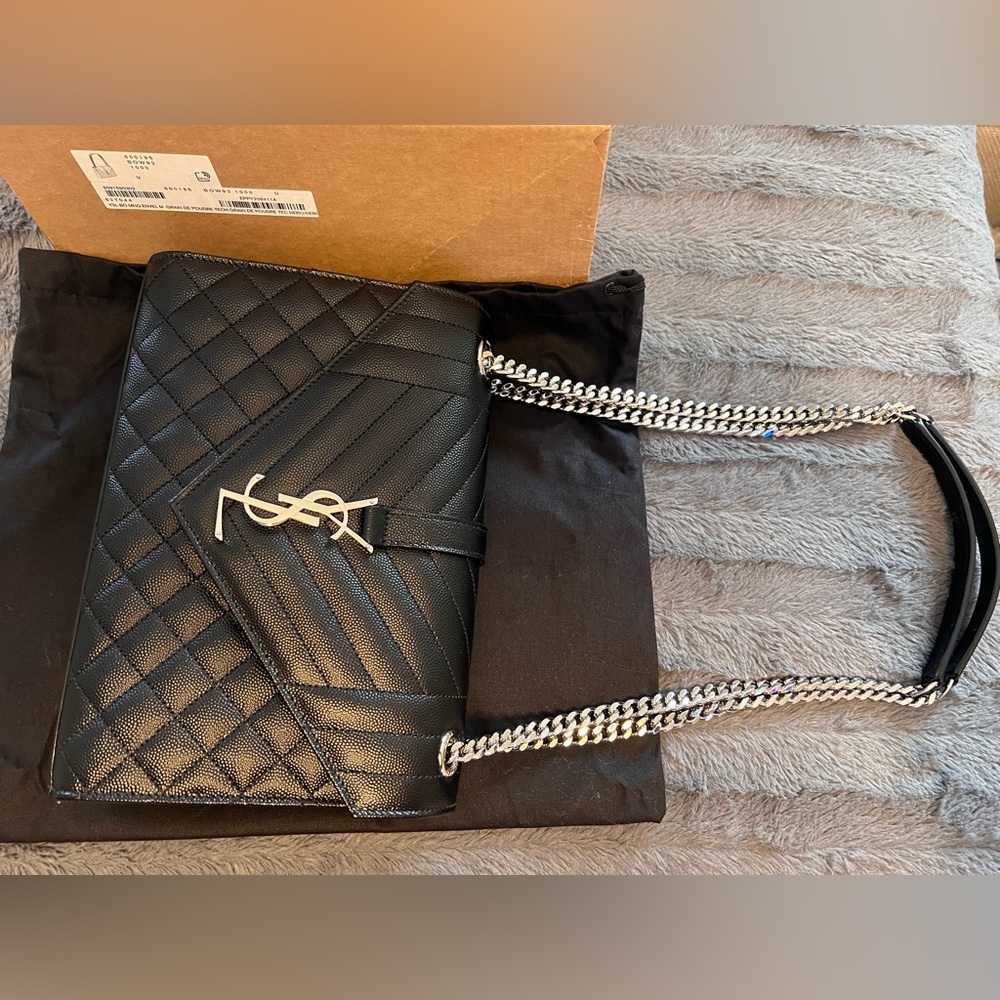 💯Auth BNIB YSL Medium Tri-Quilted Matelasse Bag - Picture 9 of 13